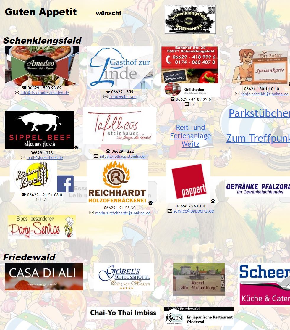 LINKLISTE : Essen und Trinken in Schenklengsfeld und Umgebung