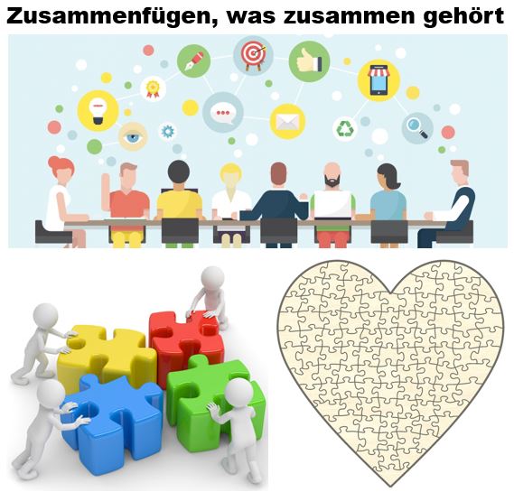 Bild k�nnte enthalten: Text �Zusammenf�gen, was zusammen geh�rt�